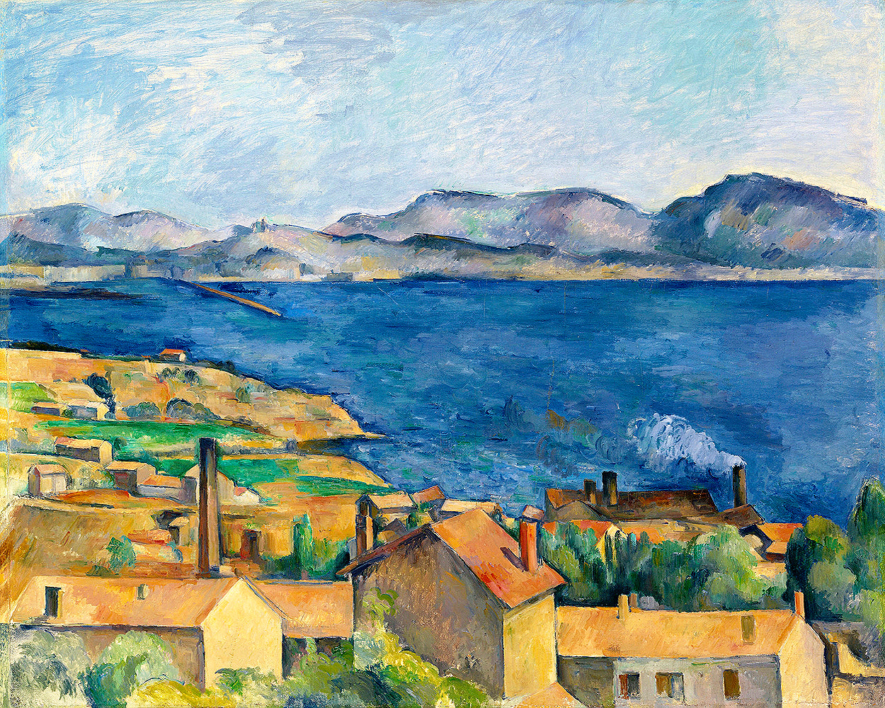 The Bay of Marseille by Paul Cezanne - Buy Print Only or Mounted with Choice of Accent Color