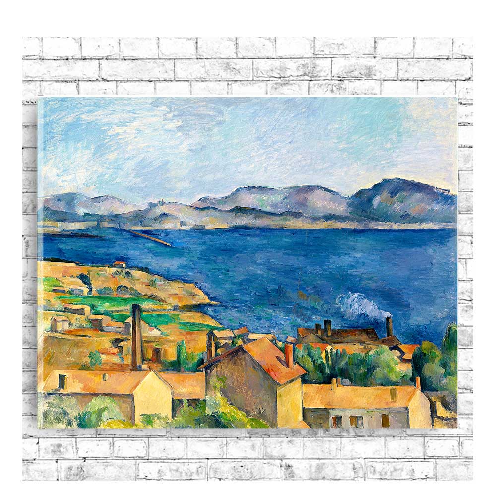 The Bay of Marseille by Paul Cezanne - Buy Print Only or Mounted with Choice of Accent Color