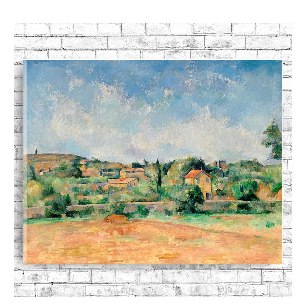 The Bellevue Plain, also called The Red Earth by Paul Cezanne - Buy Print Only or Mounted with Choice of Accent Color