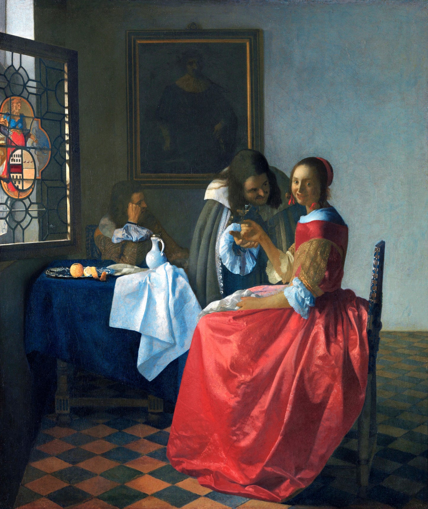 The Girl with a Wineglass  by Johannes Vermeer