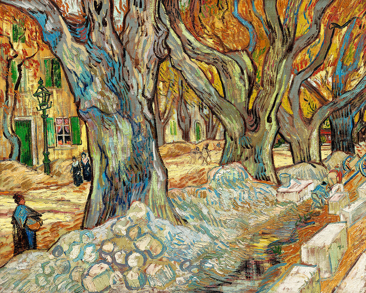 The Large Plane Trees by Vincent van Gogh - Buy Print Only or Mounted with Choice of Accent Color