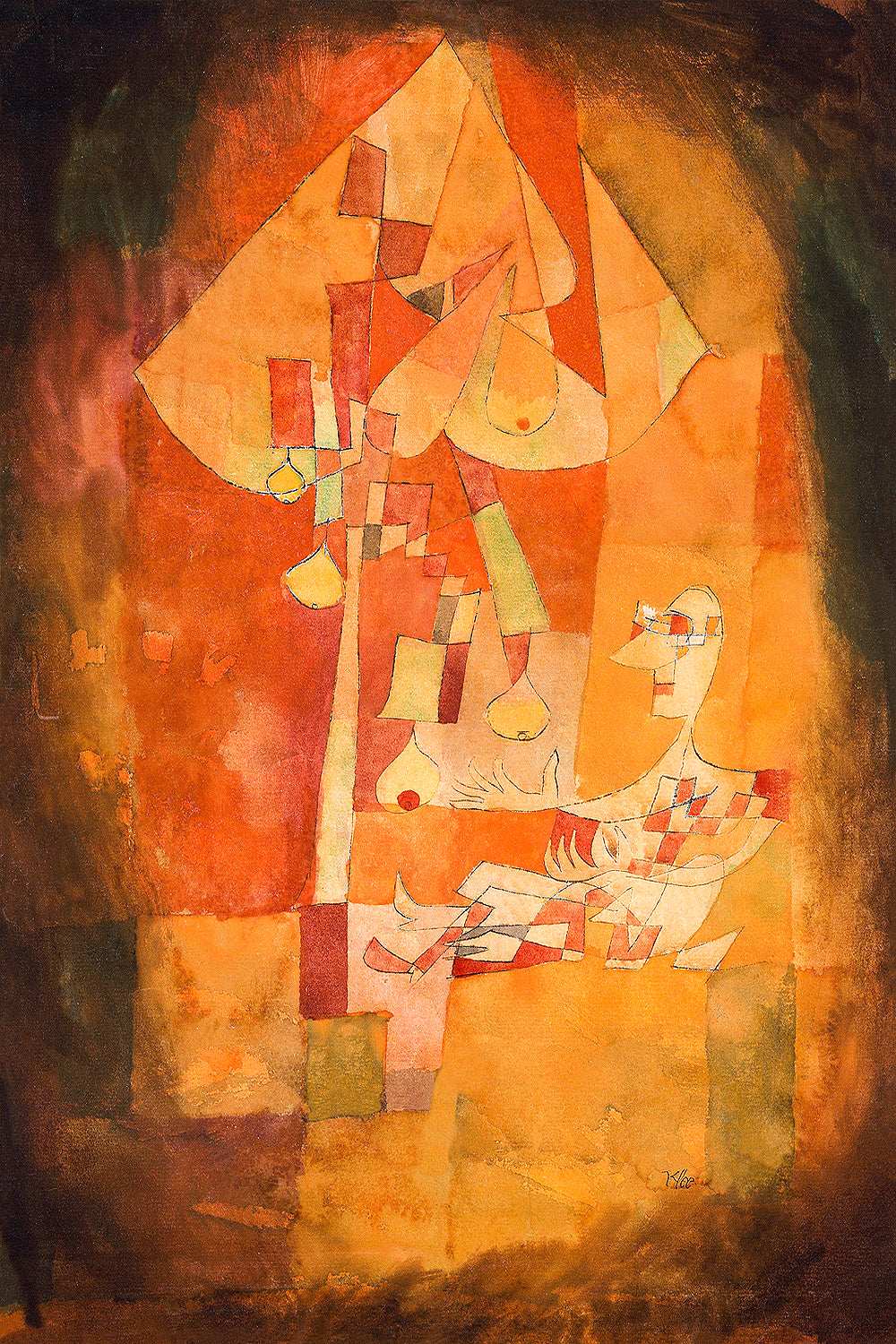 The Man Under the Pear Tree (1921) by Paul Klee - Buy Print Only or Mounted with Choice of Accent Color