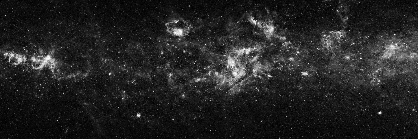 The Milky Way galaxy with the constellations Cassiopeia and Cepheus - B/W