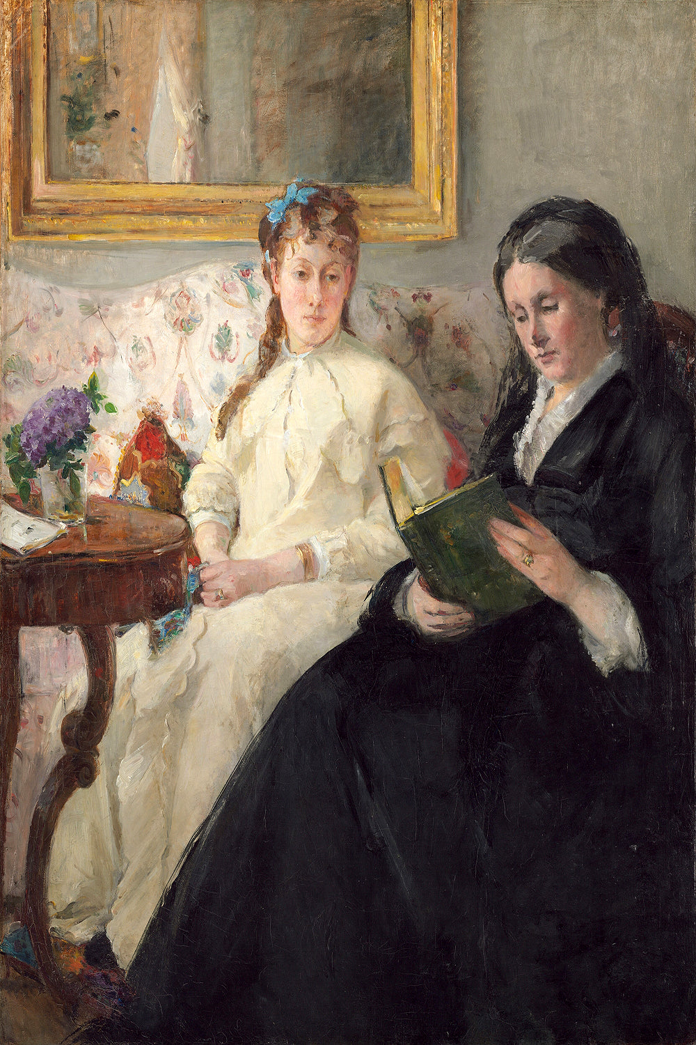The Mother and Sister of the Artist (1869-1870) by Berthe Morisot - Buy Print Only or Mounted with Choice of Accent Color