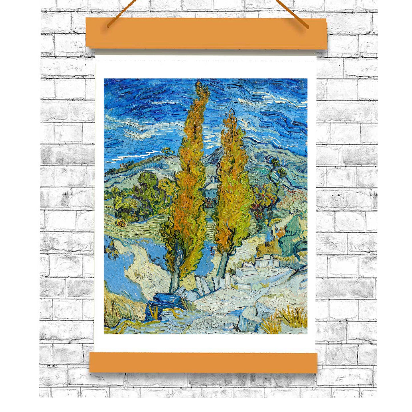 The Poplars at Saint-Rémy (1889) by Vincent Van Gogh - Buy Print Only or Mounted with Choice of Accent Color