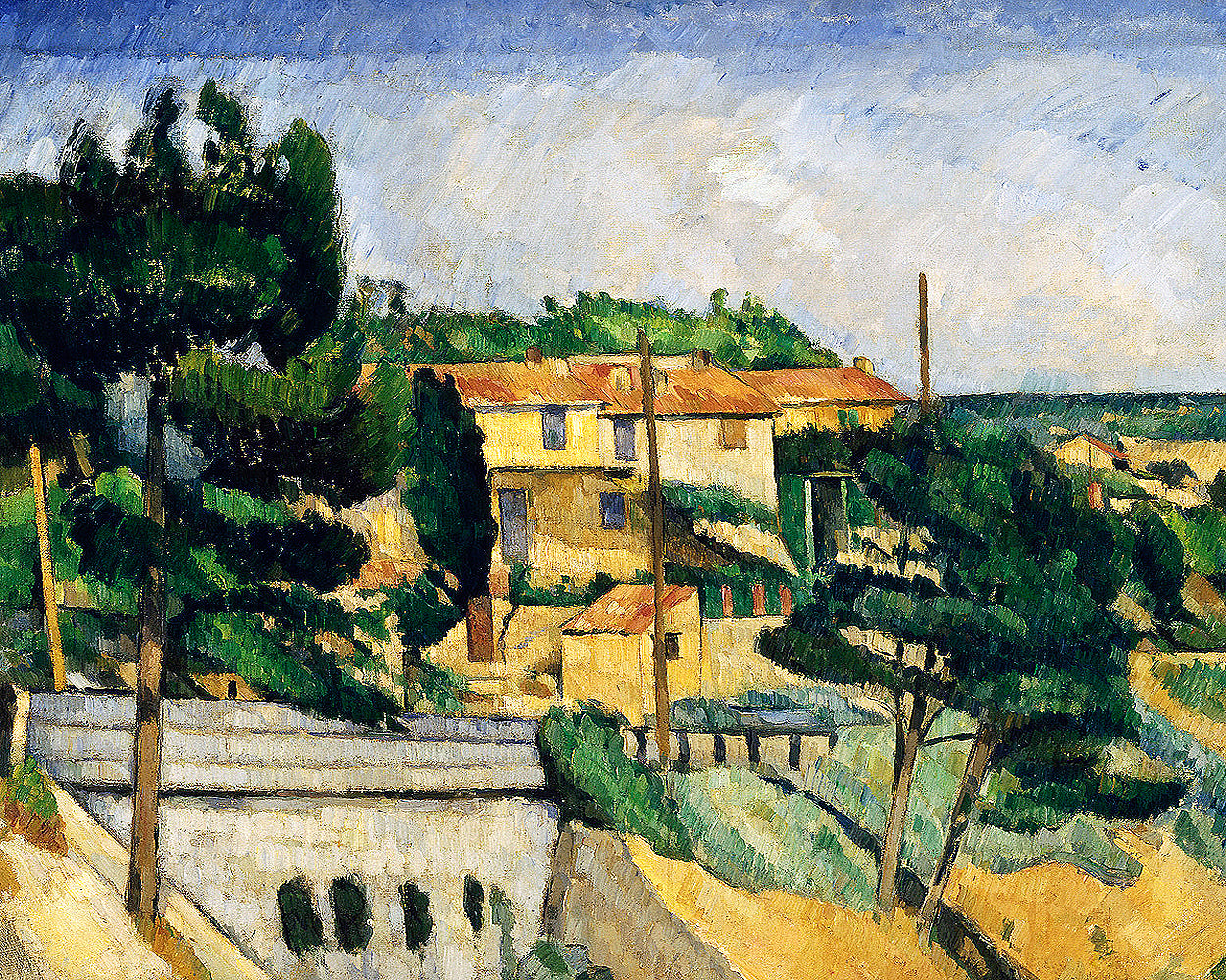 The Road Bridge (1879-1882 ) by Paul Cezanne - Buy Print Only or Mounted with Choice of Accent Color