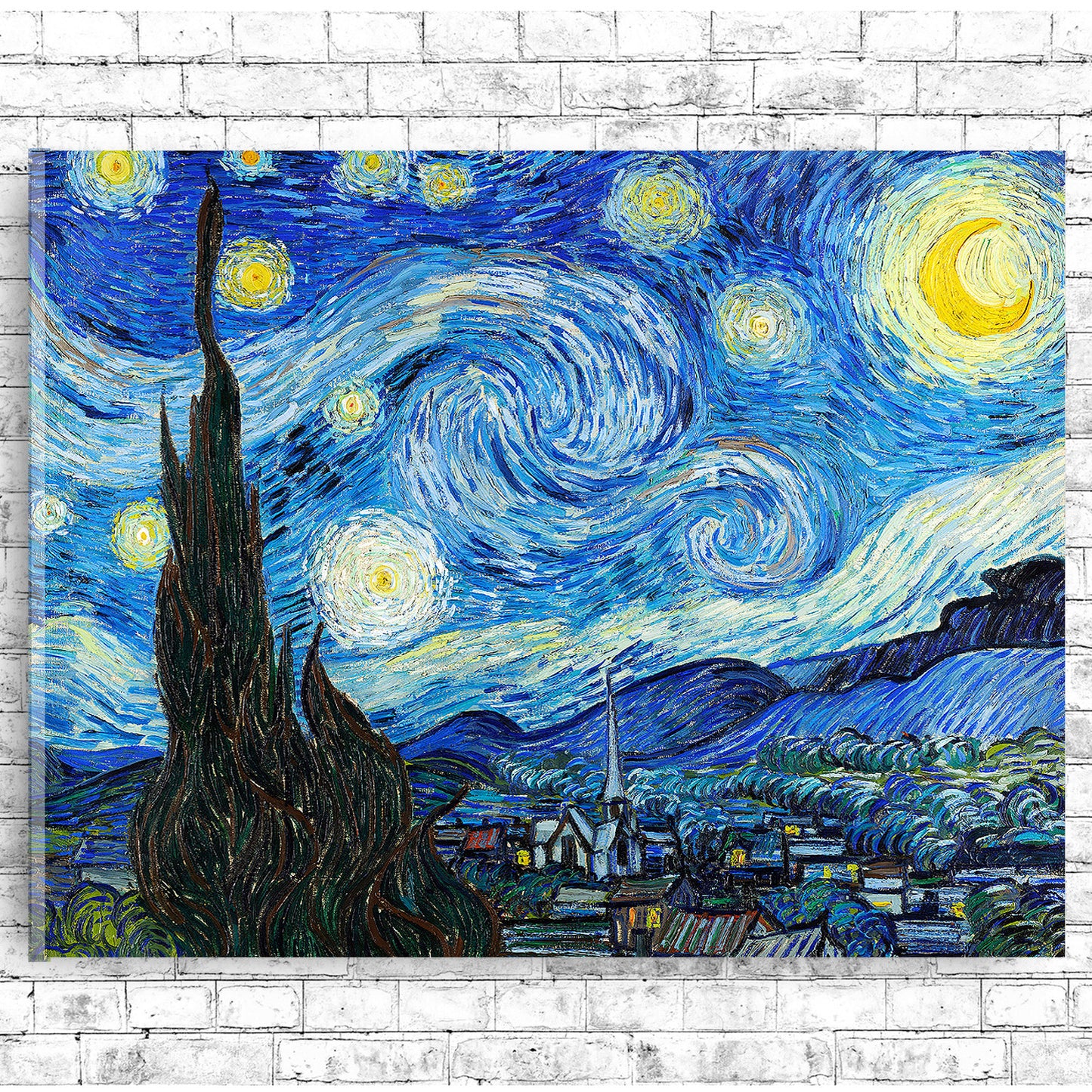 The Starry Night (1889) by Vincent van Gogh - Buy Print Only or Mounted with Choice of Accent Color