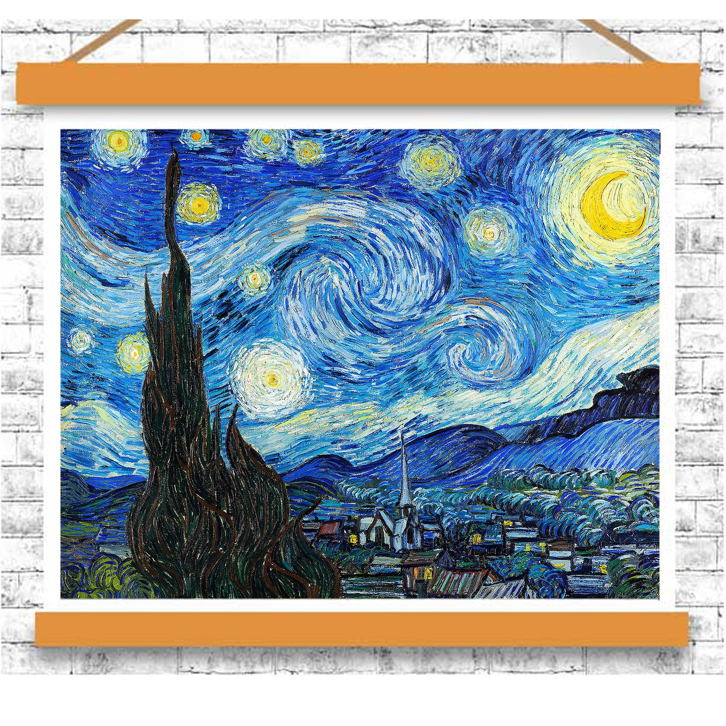 The Starry Night (1889) by Vincent van Gogh - Buy Print Only or Mounted with Choice of Accent Color
