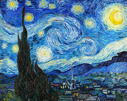 The Starry Night (1889) by Vincent van Gogh - Buy Print Only or Mounted with Choice of Accent Color