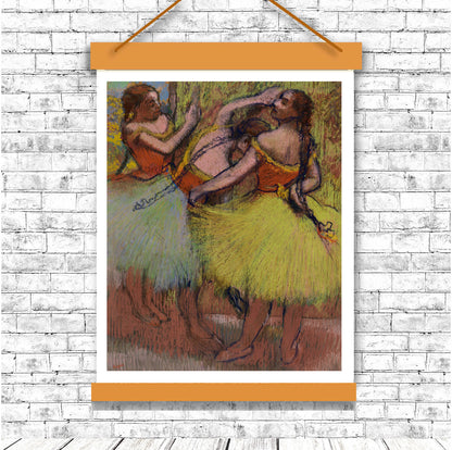 Three Dancers with Hair in Braids by Edgar Degas