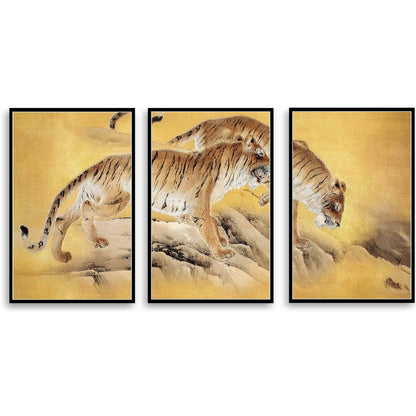Tigers by Mountain Streams (1892-1895) by Kishi Chikudō  | Choose Style | Size & Trim Color