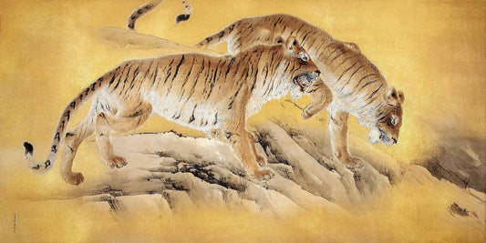 Tigers by Mountain Streams (1892-1895) by Kishi Chikudō