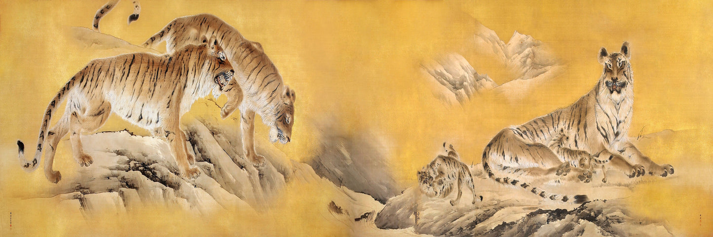 Tigers by Mountain Streams (1892-1895) by Kishi Chikudō-2