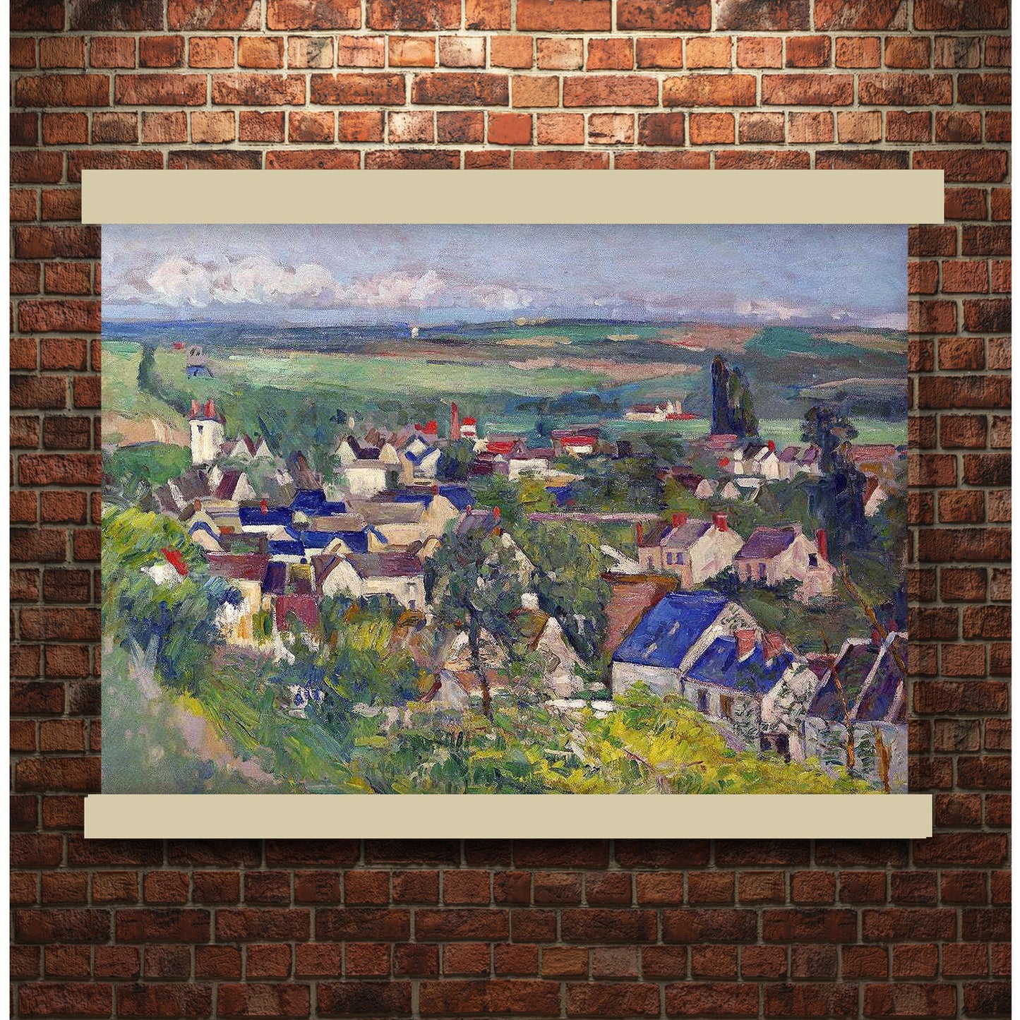 Auvers, Panoramic View (ca. 1873–1875) by Paul Cézanne | Hanging Canvas Art | Choice of Board Colors