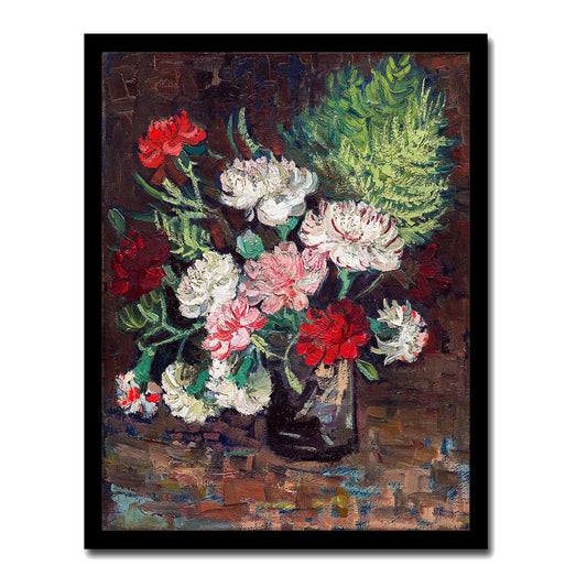 Vase with Carnations (1886) by Vincent Van Gogh - Buy Print Only or Mounted with Choice of Accent Color