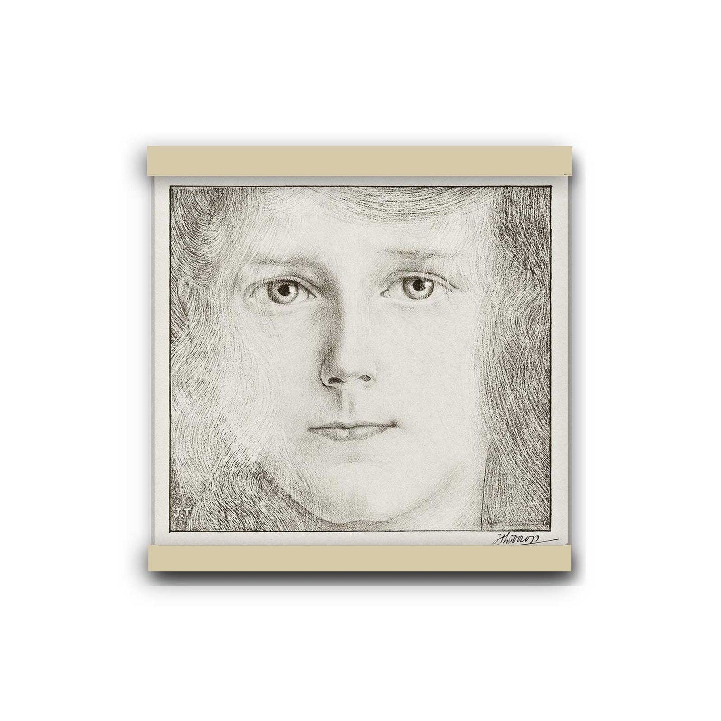 Portrait of Willy Timmerman (1895) by Jan Toorop | Hanging Canvas Art | Choice of Board Colors