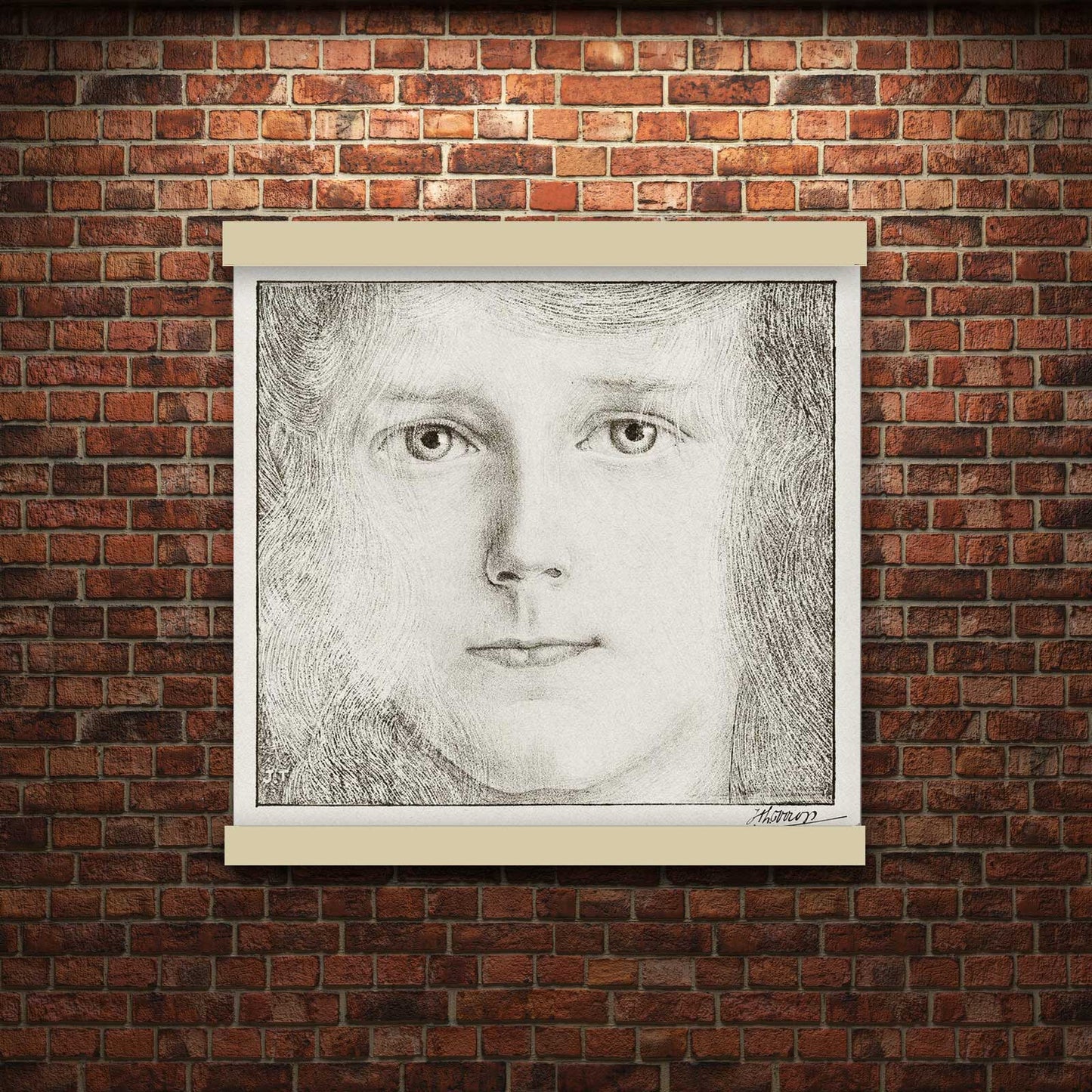 Portrait of Willy Timmerman (1895) by Jan Toorop | Hanging Canvas Art | Choice of Board Colors