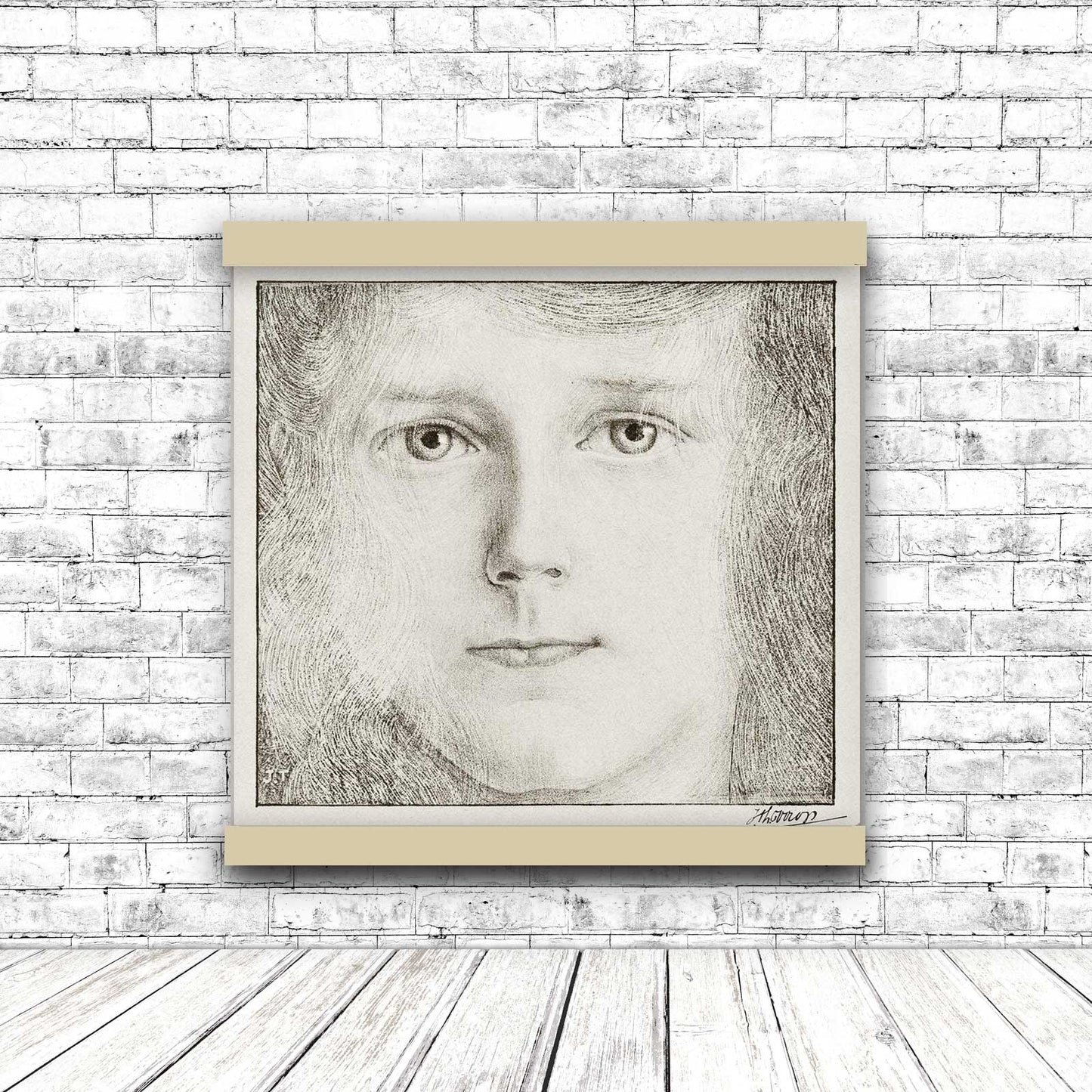 Portrait of Willy Timmerman (1895) by Jan Toorop | Hanging Canvas Art | Choice of Board Colors