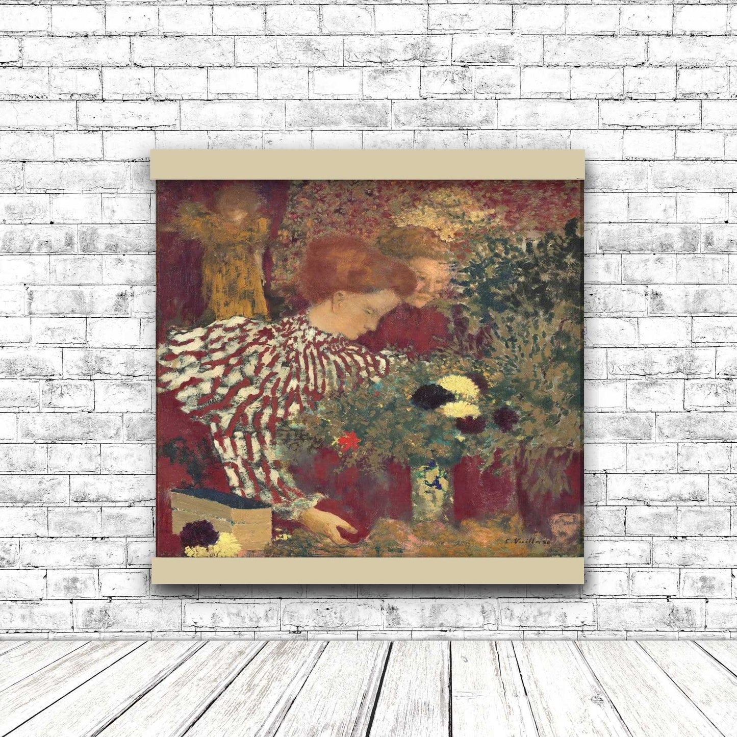Woman in a Striped Dress by Édouard Vuillard 1895 | Hanging Canvas Art | Choice of Board Colors