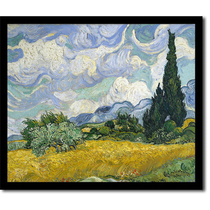 Wheat Field with Cypresses by Vincent van Gogh - Buy Print Only or Mounted with Choice of Accent Color
