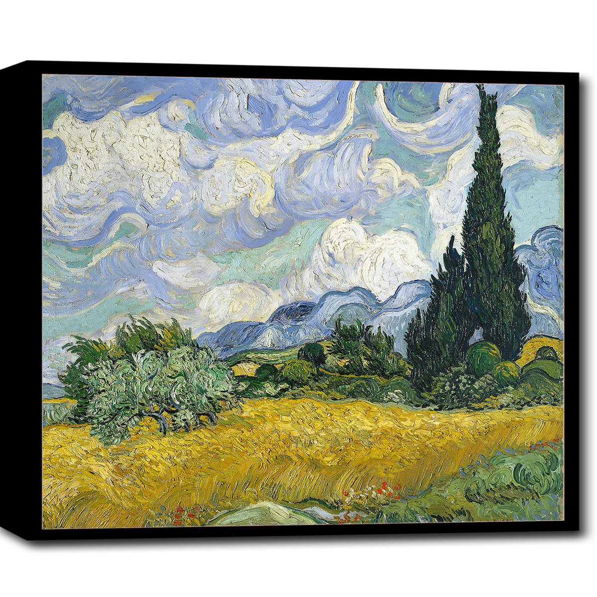 Wheat Field with Cypresses by Vincent van Gogh - Buy Print Only or Mounted with Choice of Accent Color