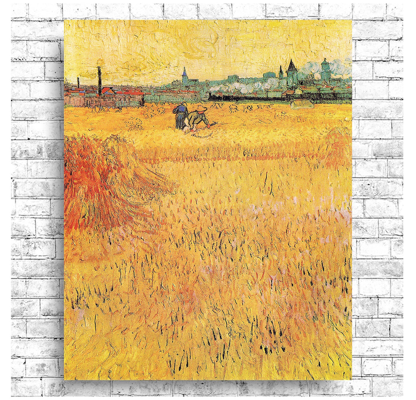 Wheat Field with Cypresses by Vincent Van Gogh - Buy Print Only or Mounted with Choice of Accent Color