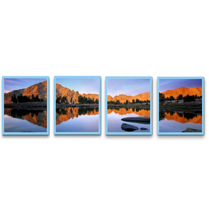 White Cloud peaks reflect into a small lake on the Windy Devil Pass  | Choose Style | Size & Trim Color