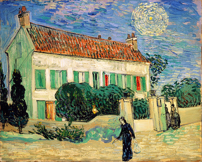 Whitehouse Night by Vincent van Gogh - Buy Print Only or Mounted with Choice of Accent Color