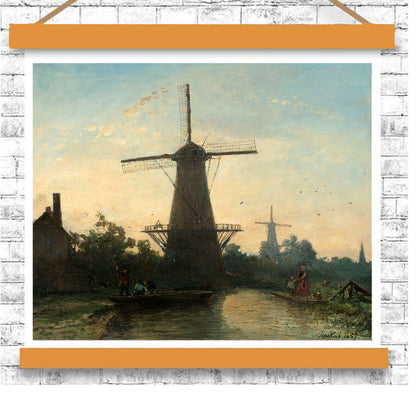 Windmills near Rotterdam (1857) by Johan Jongkind- Buy Print Only or Mounted with Choice of Accent Color