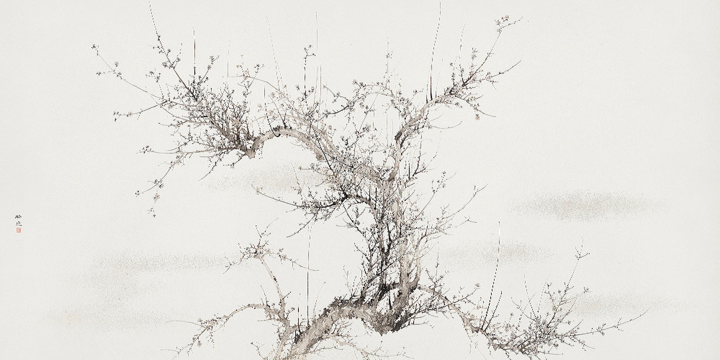 Winter (19th) vintage Japanese painting by Yamamoto Baiitsu