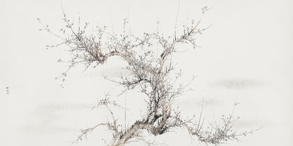 Winter (19th) vintage Japanese painting by Yamamoto Baiitsu