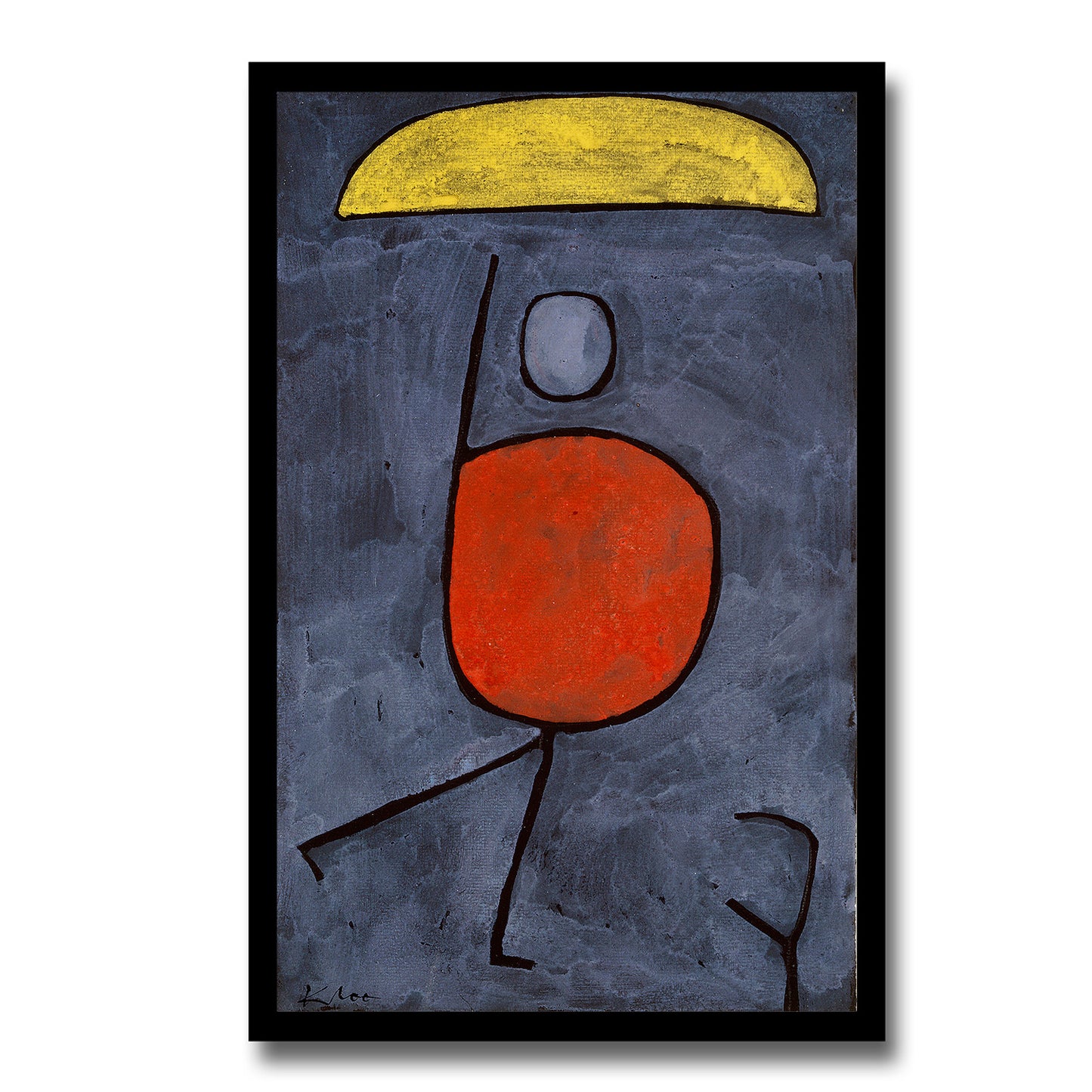 Man Under Umbrella by Paul Klee - Buy Print Only or Mounted with Choice of Accent Color