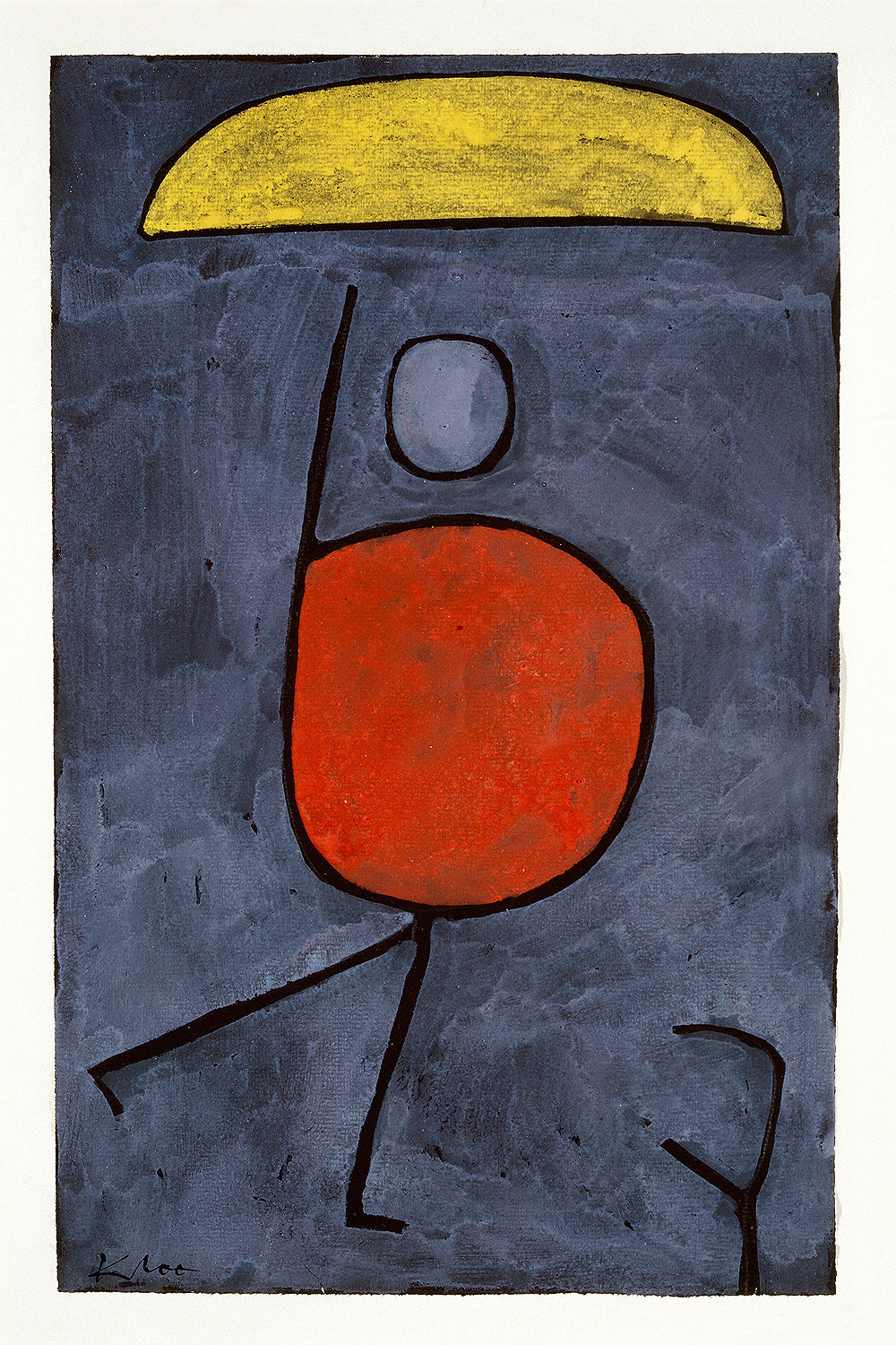Man Under Umbrella by Paul Klee - Buy Print Only or Mounted with Choice of Accent Color