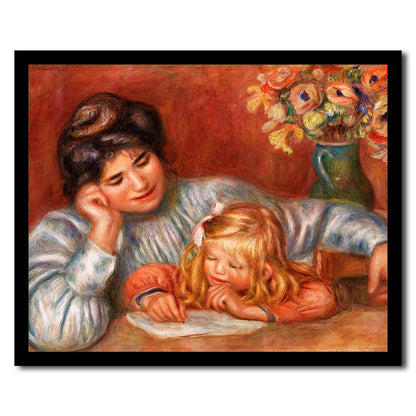 Writing Lesson by Pierre Renoir - Buy Print Only or Mounted with Choice of Accent Color