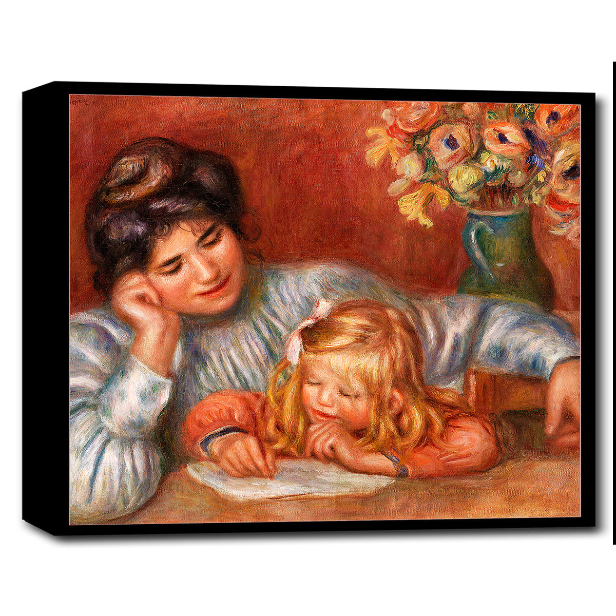 Writing Lesson by Pierre Renoir - Buy Print Only or Mounted with Choice of Accent Color