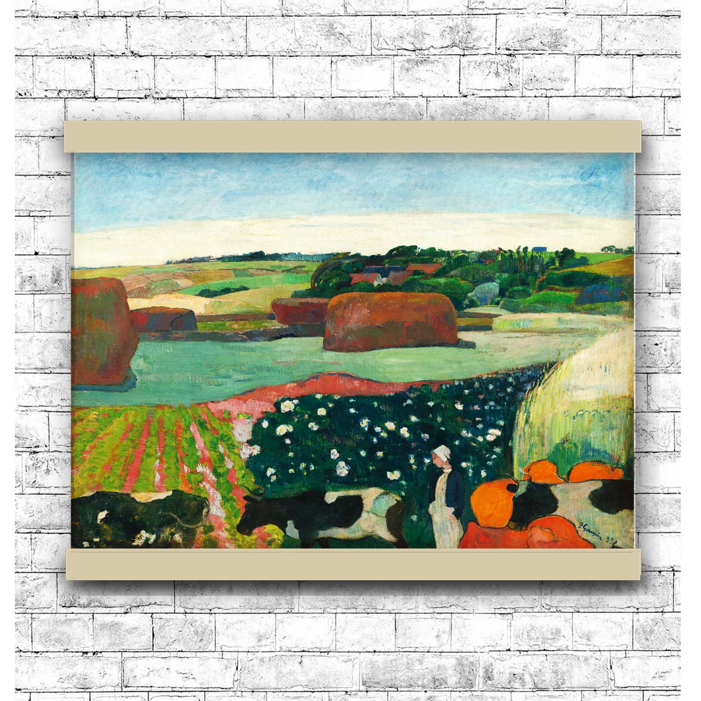 Haystacks in Brittany Paul Gauguin 1890 | Hanging Canvas Art | Choice of Board Colors