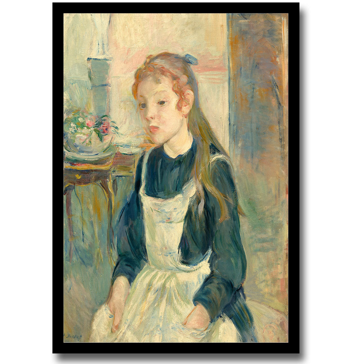 Young Girl with an Apron (1891) by Berthe Morisot - Buy Print Only or Mounted with Choice of Accent Color