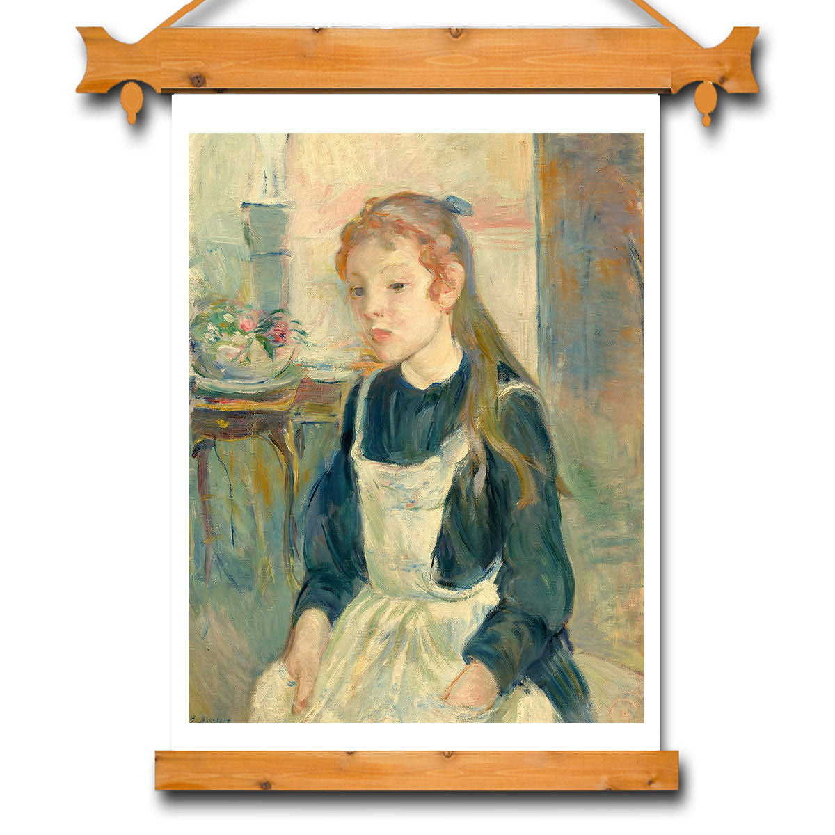 Young Girl with an Apron (1891) by Berthe Morisot - Buy Print Only or Mounted with Choice of Accent Color