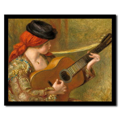 Young Spanish Woman with a Guitar (1898) by Pierre Renoir - Buy Print Only or Mounted with Choice of Accent Color