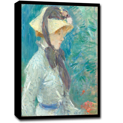 Young Woman with a Straw Hat (1884) by Berthe Morisot - Buy Print Only or Mounted with Choice of Accent Color