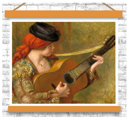 Young Spanish Woman with a Guitar (1898) by Pierre Renoir - Buy Print Only or Mounted with Choice of Accent Color