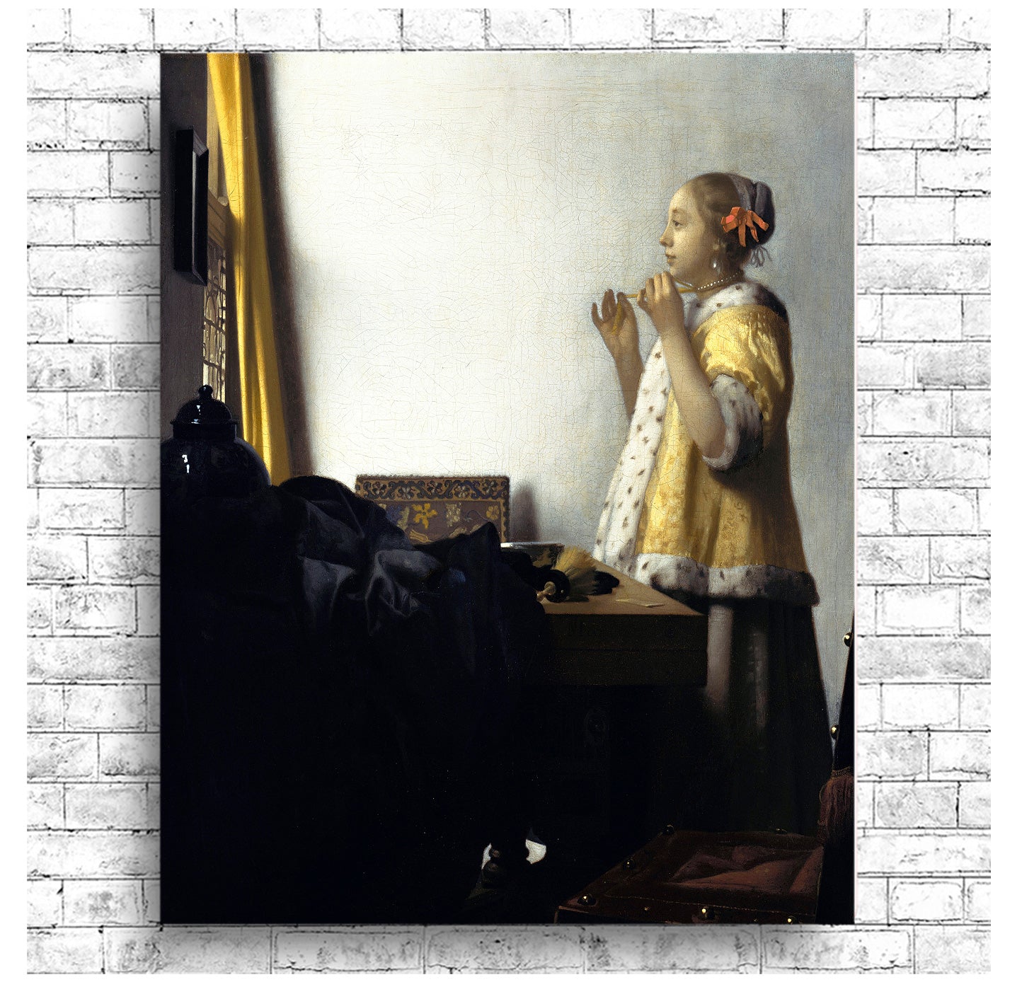 Young Woman with a Pearl Necklace by Johannes Vermeer