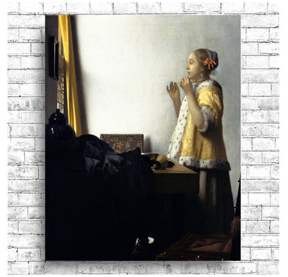 Young Woman with a Pearl Necklace by Johannes Vermeer