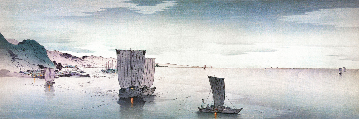 Yūgure no hansen (1900–1915) by Ohara Koson