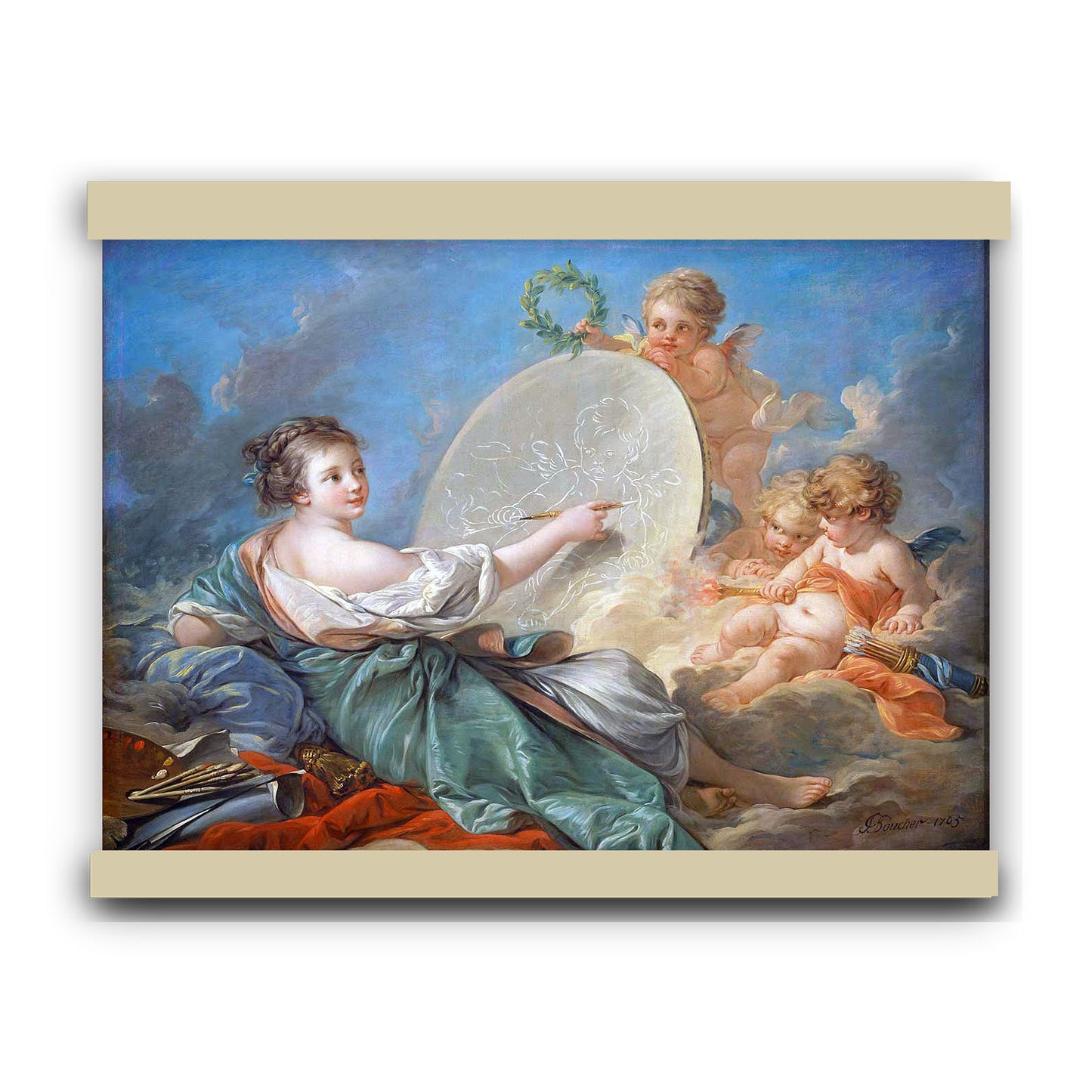 Allegory of Painting by François Boucher 1765 | Hanging Canvas Art | Choice of Board Colors