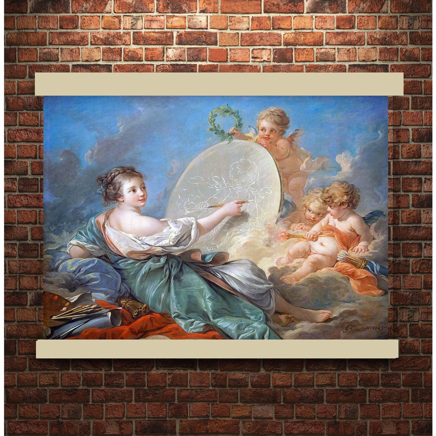 Allegory of Painting by François Boucher 1765 | Hanging Canvas Art | Choice of Board Colors