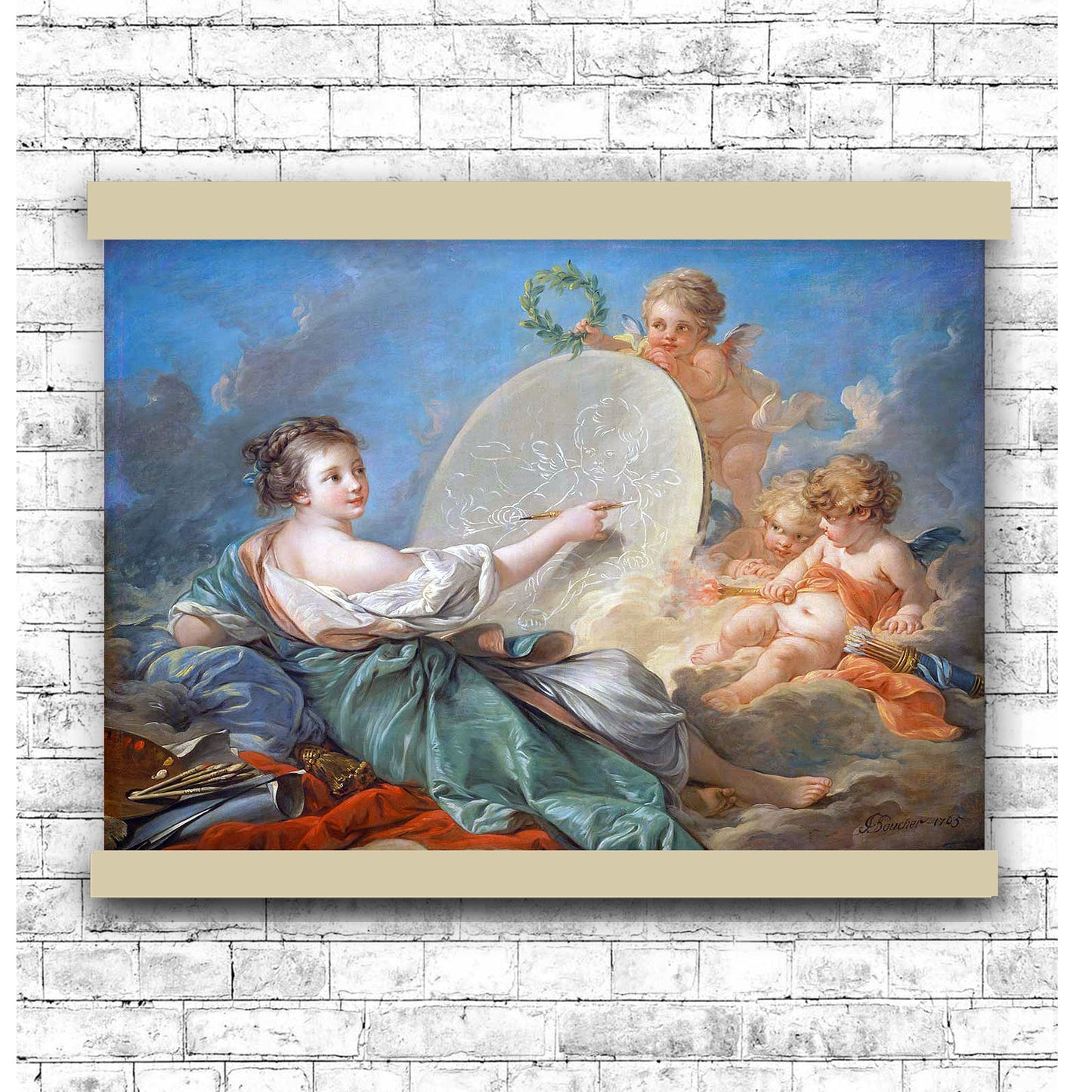 Allegory of Painting by François Boucher 1765 | Hanging Canvas Art | Choice of Board Colors