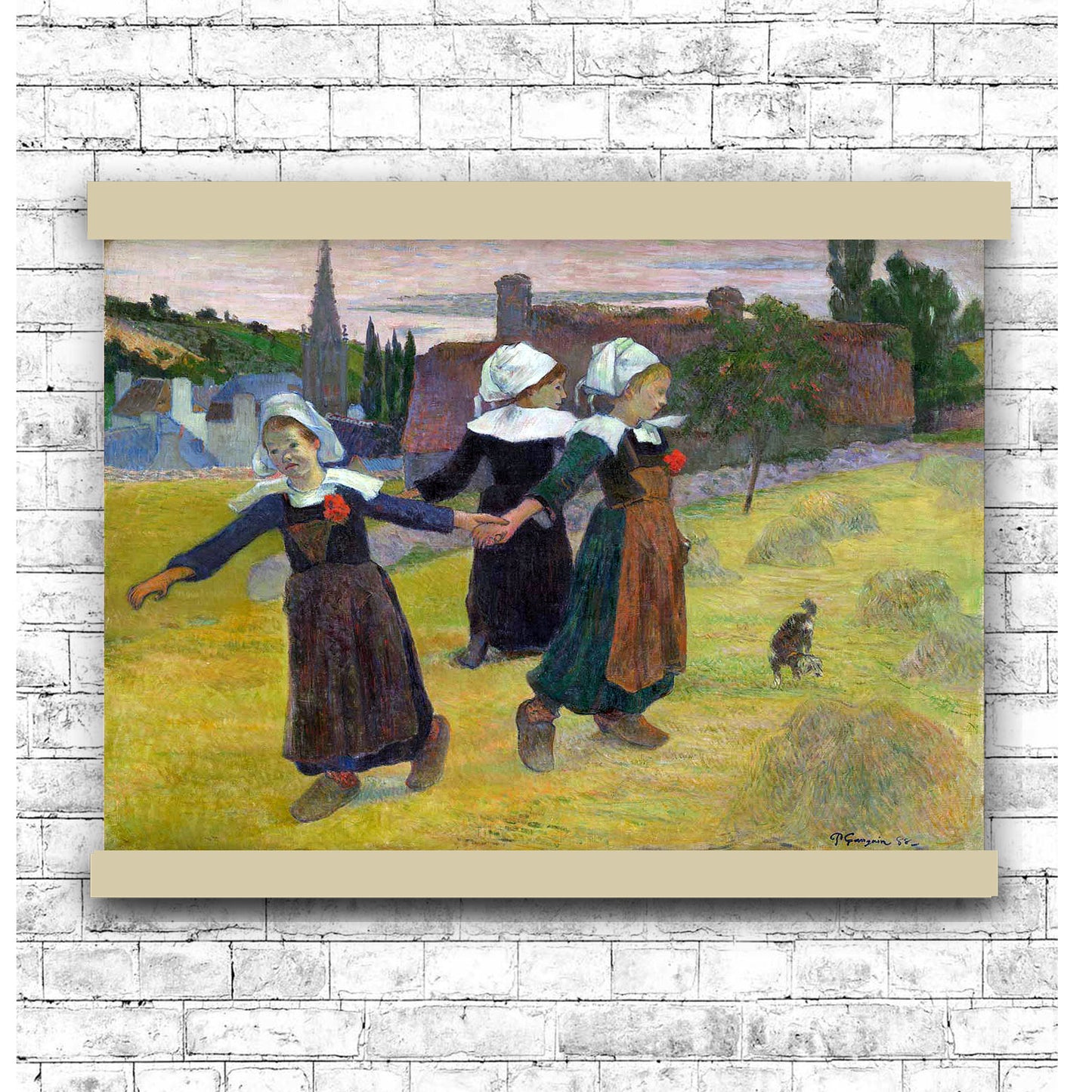 Breton Girls Dancing by Paul Gauguin 1888 | Hanging Canvas Art | Choice of Board Colors