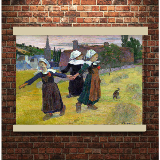 Breton Girls Dancing by Paul Gauguin 1888 | Hanging Canvas Art | Choice of Board Colors