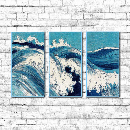 Ocean Waves Vintage Japanese Two  | Choose Style | Size & Trim Color